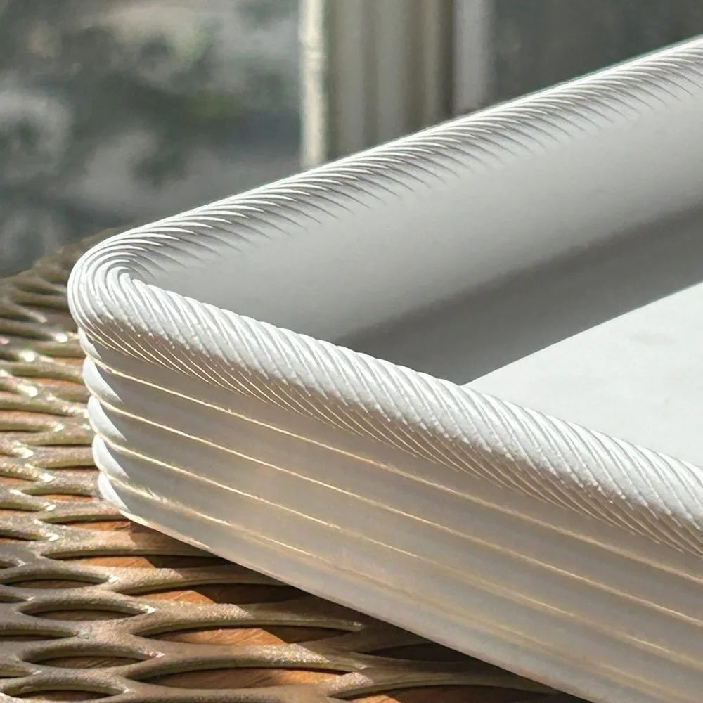 Anne Klein Home Modern White Rectangular Tray NEW